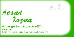 acsad kozma business card